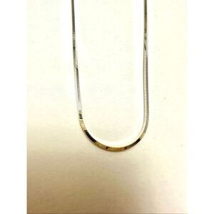 Vintage .925 Italian Sterling Silver Four Sided Snake Chain 24 Inch